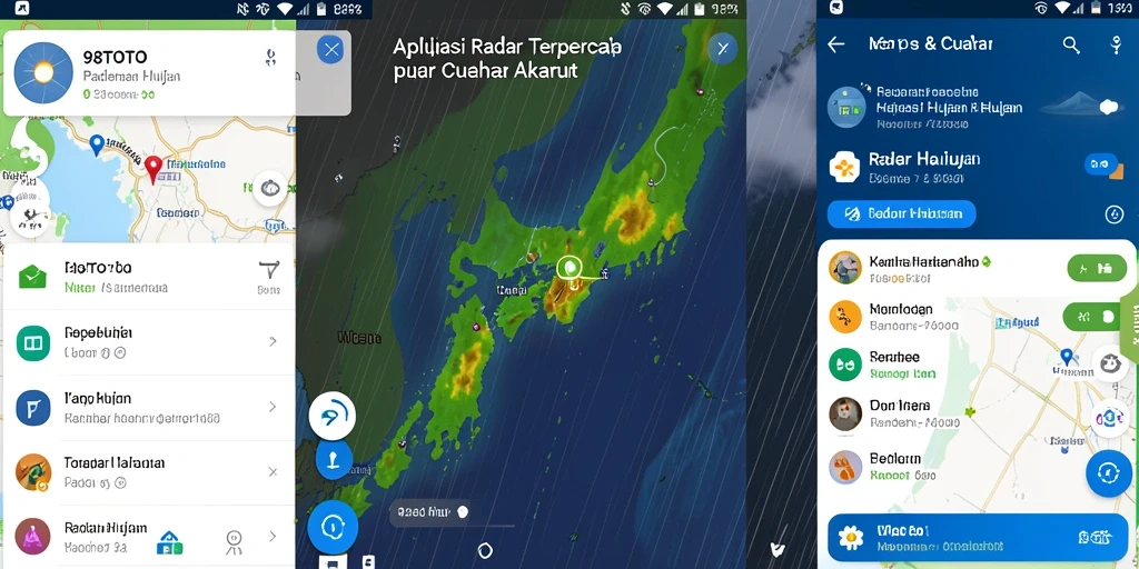 Tampilan antarmuka aplikasi Radar Hujan 98TOTO yang informatif.