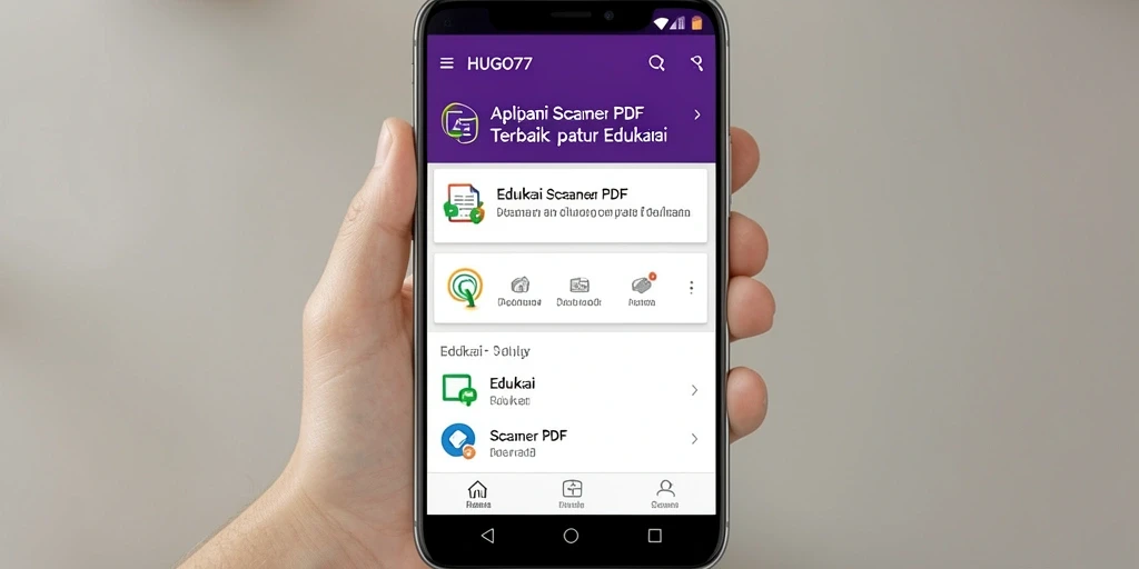 Tampilan antarmuka HUGO77 yang intuitif untuk fungsi Scanner PDF.
