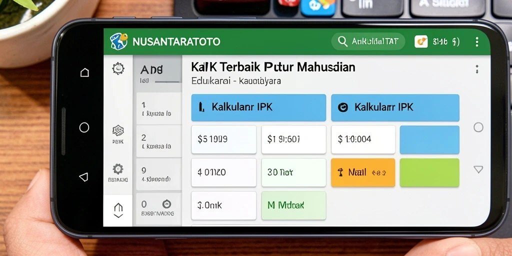 Antarmuka aplikasi NUSANTARATOTO untuk kalkulator IPK yang sederhana dan fungsional.