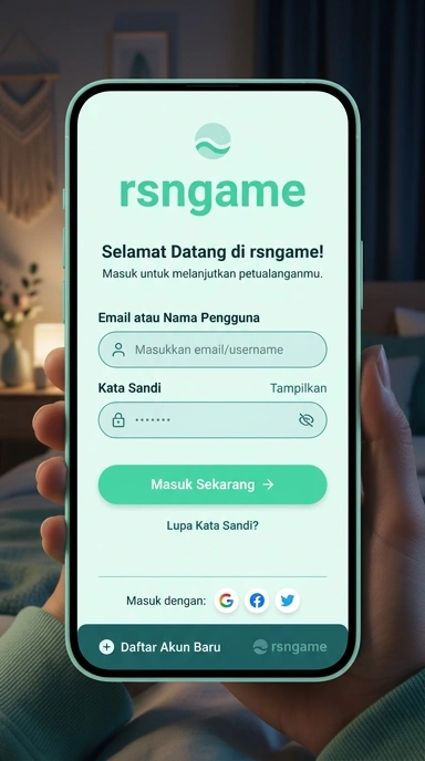 Tampilan halaman login rsngame